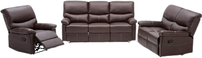  FDW Recliner Sofa PU Leather Set 3 PCS BestMassage Sofa Set Recliner